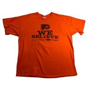 Philadelphia Flyers T-Shirt Men's XL WE BELIEVE 100% Cotton by Gildan NHL Philly